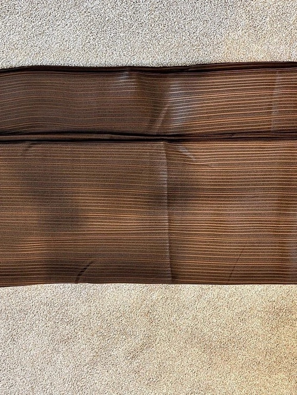 Brown Striped Grommet Curtain Panel